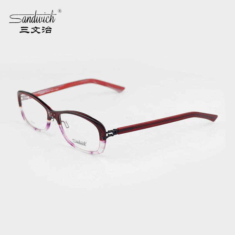 专柜正品 三文治女全框板材轻时尚眼镜架 近视眼镜框 2014026