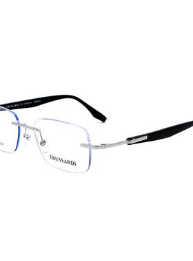 TRUSSARDI杜鲁萨迪近视眼镜架无框男士超轻时尚商务镜框TSM1051T