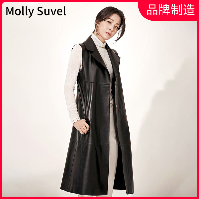 撤柜剪标女皮衣风衣意大利进口羊皮2026年春秋女士软皮中长款马甲