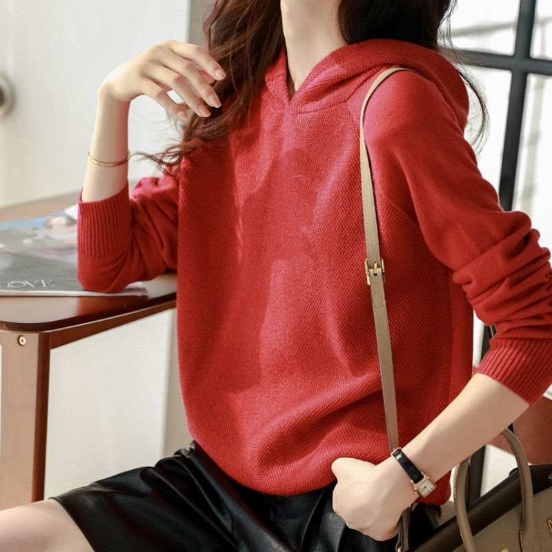 【断货王】戎美衣尚羊绒羊毛连帽款针织卫衣安哥拉红色毛衣女秋冬,女装/女士精品,毛针织衫,淘宝优惠券,粉丝福利购,淘宝优惠卷