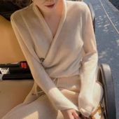 女士和服毛衣宽松针织百搭打底衫 戎美衣尚羊绒羊毛衫 断码 清仓