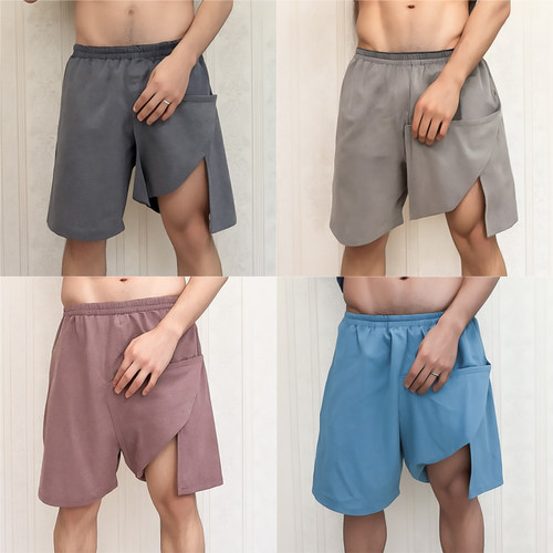 浴裤汗蒸服短裤子贡麻男加肥大码足疗洗浴按摩服会所美容院女短裤