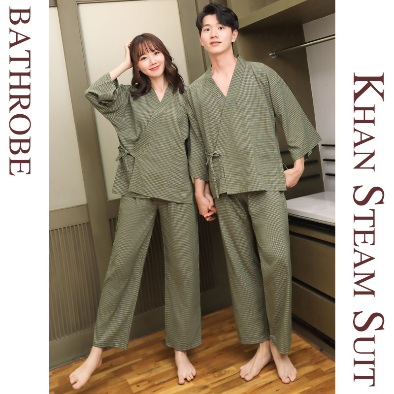 睡衣男女款纯棉汗蒸服情侣款桑拿服长袖长裤浴衣洗浴和服日式开衫,居家布艺,汗蒸服,淘宝优惠券,粉丝福利购,淘宝优惠卷