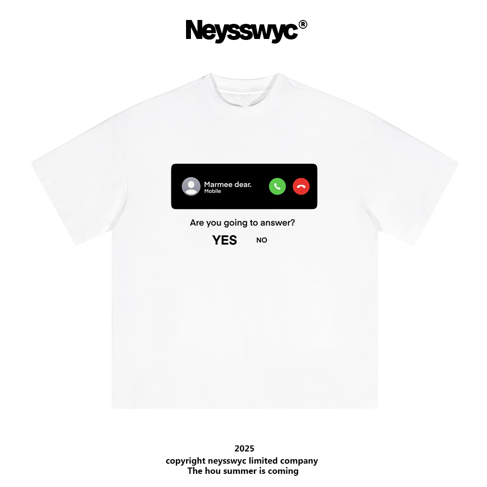 NEYSSWYC 【来电】重磅白宽松百搭夏涂鸦T恤