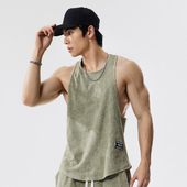 撸铁狼健身衣服宽松速干无袖 罩衫 肌肉训练工字背心发热跑步运动男