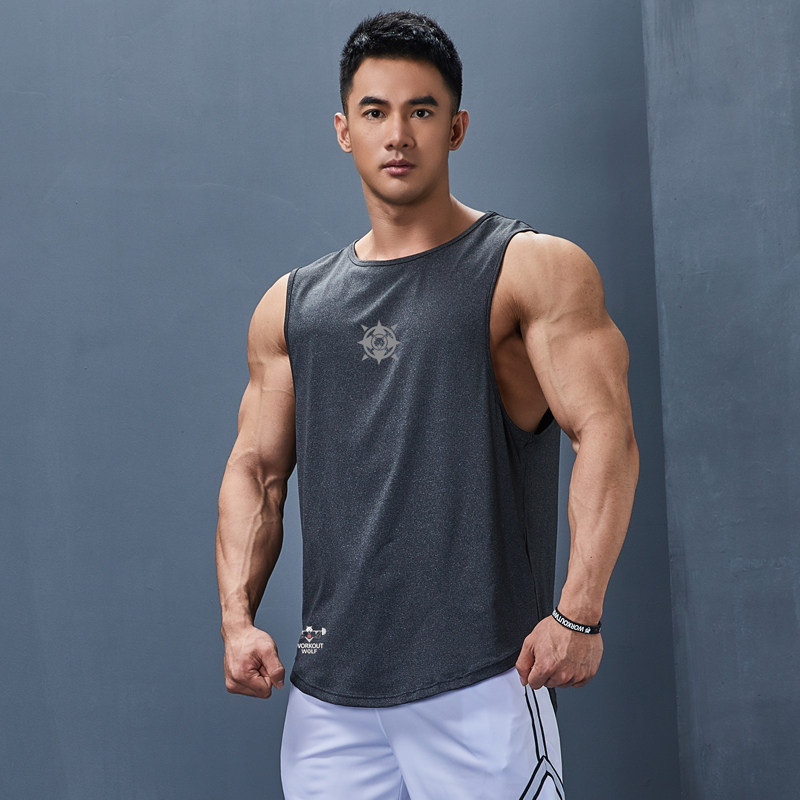 潮男健身坎肩宽松无袖工字跑步运动背心健身教练衣服训练速干上衣|ruв категории спортивный костюм/досуг одежды, фитнес - одежды, аэробика костюм - от Buy2taobao.com для оказания профессиональной услуги покупки агента Taobao