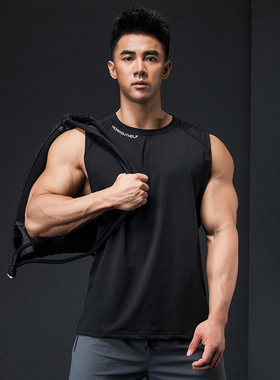 撸铁狼健身服私人教练背心男无袖坎肩修身运动速干衣吸汗肌肉训练