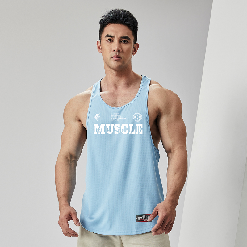 撸铁狼透气速干无袖速干罩衫