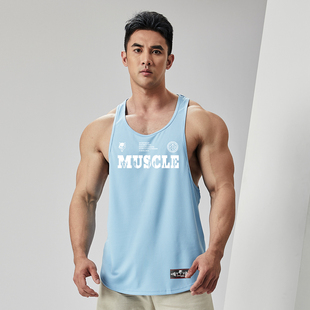撸铁狼运动健身上衣工字背心男宽松肌肉训练透气吸汗无袖 速干罩衫