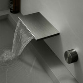 全铜仿生瀑布出水暗装 面盆龙头洗脸盆家用浴室酒店 冷热水入墙式