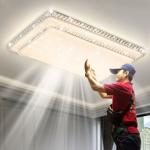 轻奢水晶吸顶客厅大灯新款 现代简约大气吊灯主灯家用卧室灯具套餐