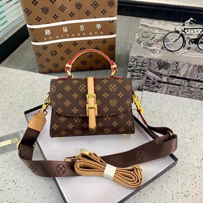 2024春款包包路易芳华女包手提印花斜挎包品质撞色时尚潮流休闲包
