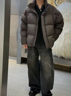 目写原版韩系冬立领羽绒服男宽松休闲90白鸭绒百搭简约保暖外套潮