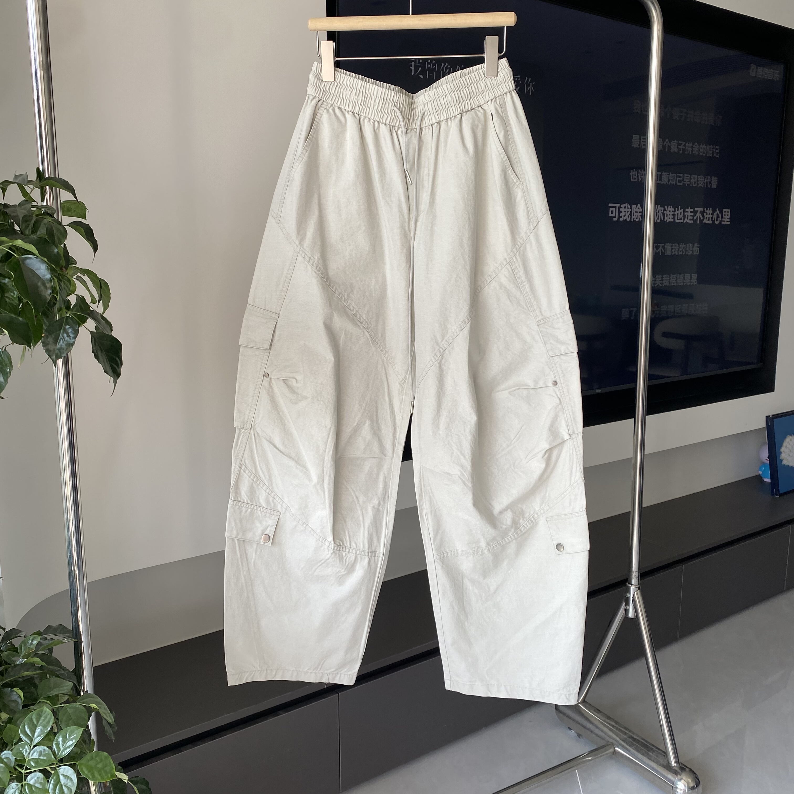 春季男士青年工装裤美式复古水洗休闲裤宽松直筒阔腿裤潮牌长裤子