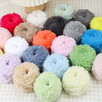 仿貂绒裘皮绒仿皮草仿水貂粗毛线手工包DIY围巾钩鞋材料线