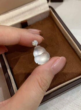 高冰种花头俄料透亮水沫玉吊坠女