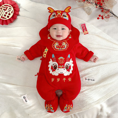 满月宝宝衣服冬新年礼服