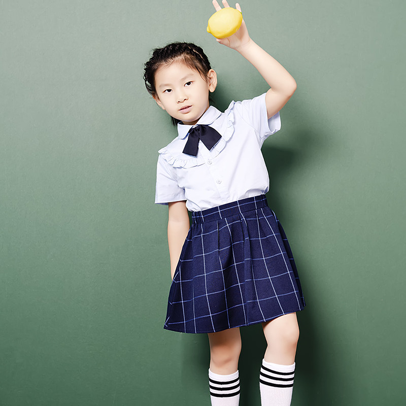 女童格子公主裙半身腰裙小学生幼儿园班服JK裙春秋学校表演服校服