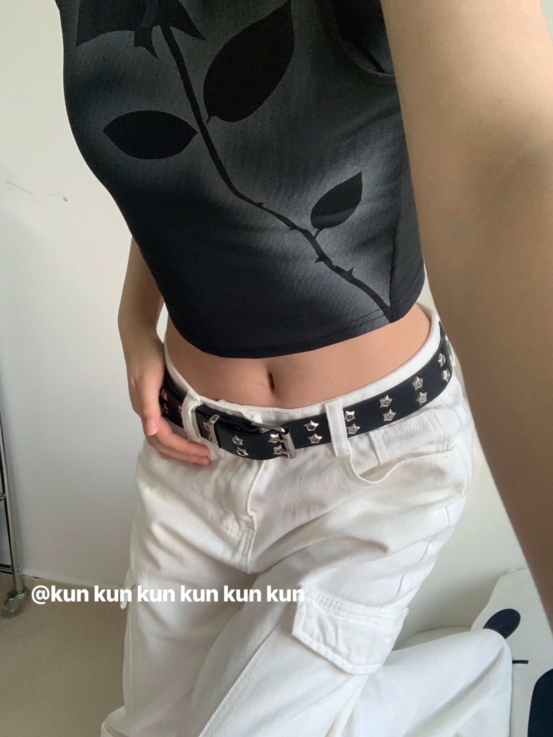 星星双排空腰带皮带无需打孔