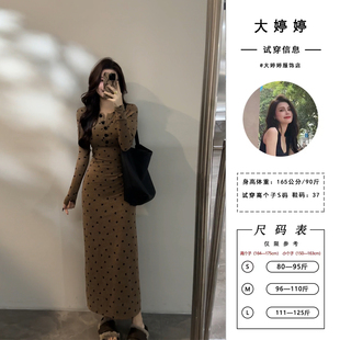 大婷婷新款纽扣碎花长袖秋季蝴蝶结印花连衣裙长袖裙子DT1625