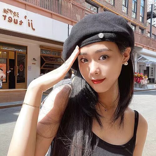 画家帽子春秋款显脸小大头围日系