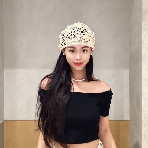 包头帽花朵网眼镂空四季可戴女