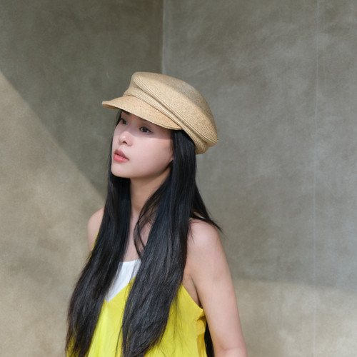 拉菲草贝雷帽女夏天防晒遮阳鸭舌帽草编八角帽出游显脸小2026新款