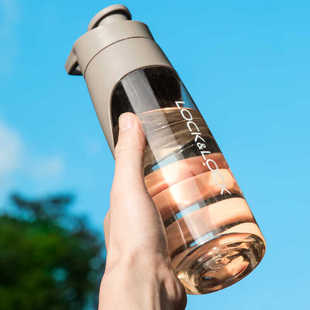 乐扣乐扣靓彩弹跳塑料水杯HLC694便携防漏学生男女士随手杯800ml