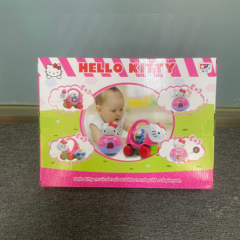 HELLO KITTY凯蒂猫音乐手拉训练组声光摇摆不倒翁手推车玩具套装