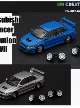 BM 1 64合金车 三l菱Lancer Evolution VII 蓝瑟3代跑车汽车模型