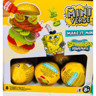 miniverse海绵宝宝系列限量MGA手工DIY盲球微缩玩具