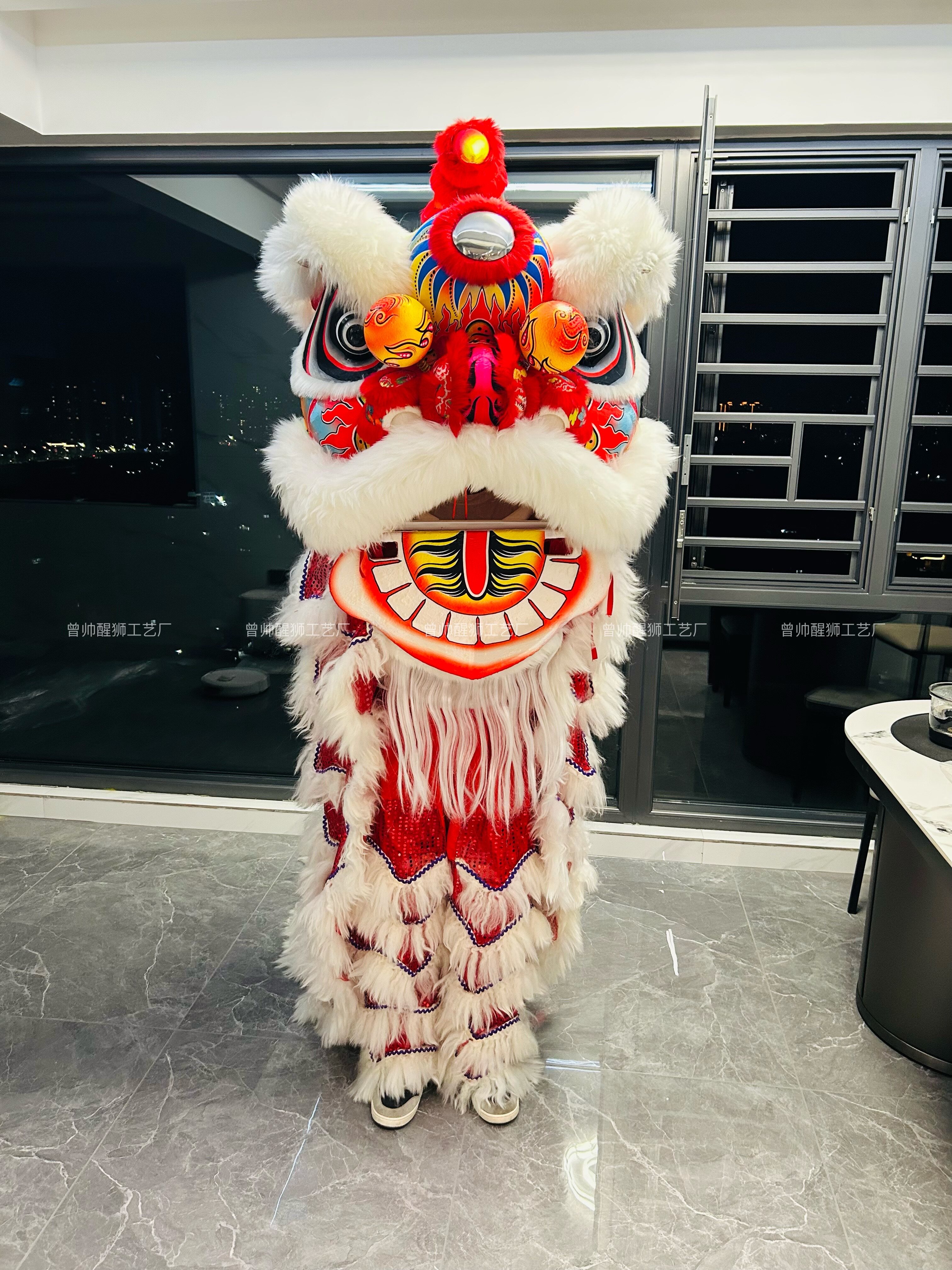 舞龙舞狮舞狮子佛山醒狮用品南狮醒狮头成人全套双人单人泡沫狮头