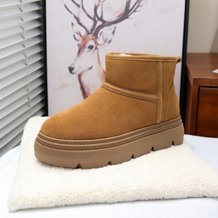 E6C1 小暖宝暖墩墩厚底雪地短靴轻便加绒棉鞋 张凌赫同款 2025冬季