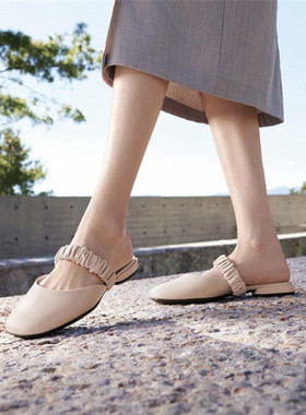 撤柜女鞋穆勒鞋女 25春新款优雅法式复古包头拖鞋  安妮208573