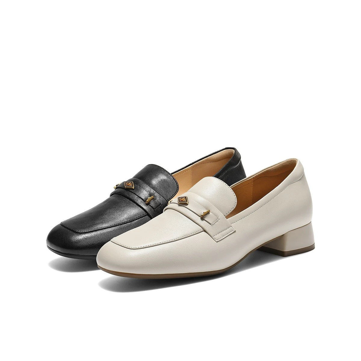 商场同款粗跟乐福鞋女2026春季新款一脚蹬豆豆小皮鞋单鞋子F1Z1,女鞋,乐福鞋（豆豆鞋）,淘宝优惠券,粉丝福利购,淘宝优惠卷