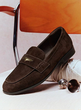 商场同款羊皮海鸥复古乐福鞋女2026新款黑色小皮鞋深口单鞋子F2D1