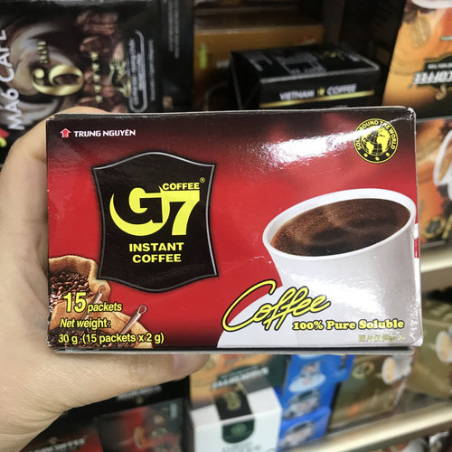 越南G7黑咖啡速溶美式纯黑咖啡0无蔗糖添加脂正品燃减旗舰店进口