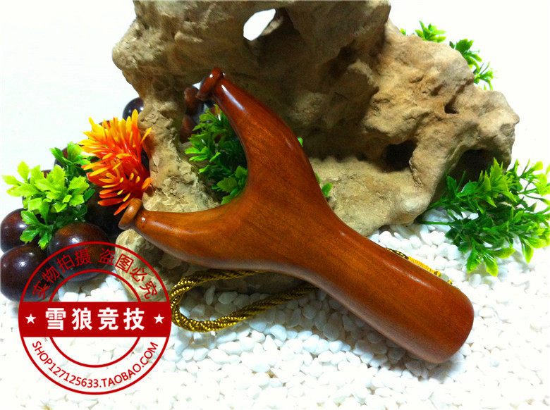 实木弹弓 纯手工制作枣木扁皮飞虎弓 山枣木盘根瘤飞虎战将手把件