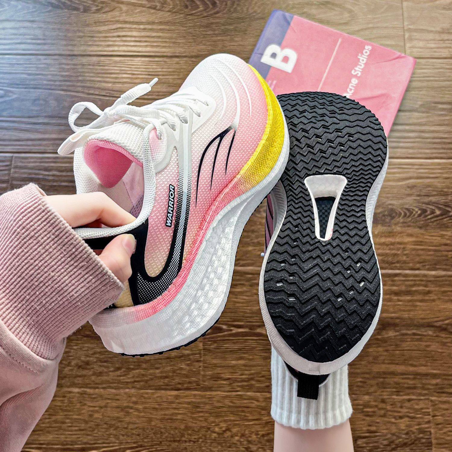 回力网面运动鞋女体测春季新款透气减震碳板超轻爆米花软底跑步鞋,女鞋,网面鞋,淘宝优惠券,粉丝福利购,淘宝优惠卷