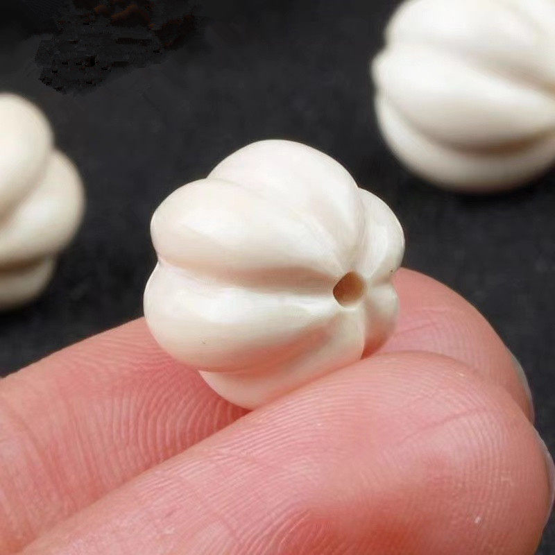 牦牛骨雕刻南瓜珠散珠文玩手串配件金刚菩提隔珠