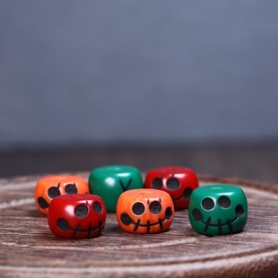 藏式雕刻阿呆料器配珠腰珠顶珠DIY半成品散珠配件文玩佛珠饰品