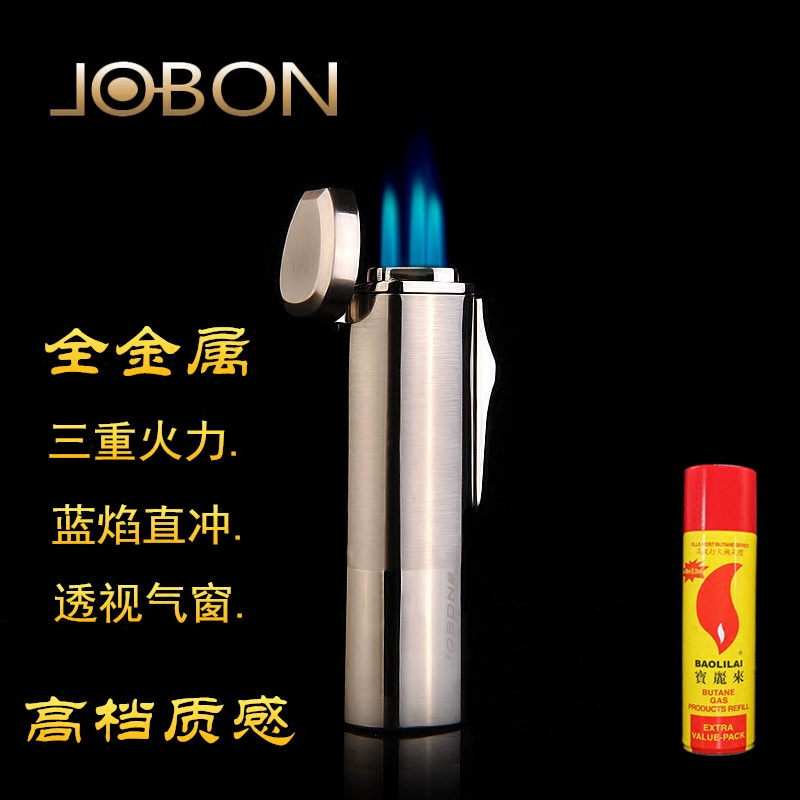 Jobon ba lửa thẳng vào chiếc bơm hơi bằng kim loại nhẹ hơn vỏ bằng kim loại quà tặng sáng tạo Authentic Zhongbang hút thuốc - Bật lửa