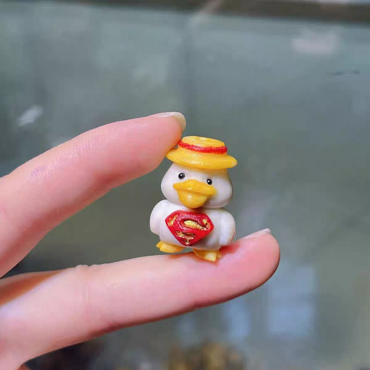 象牙果根付超人鸭diy配件手工编绳手链串珠项链挂件文玩手串配饰