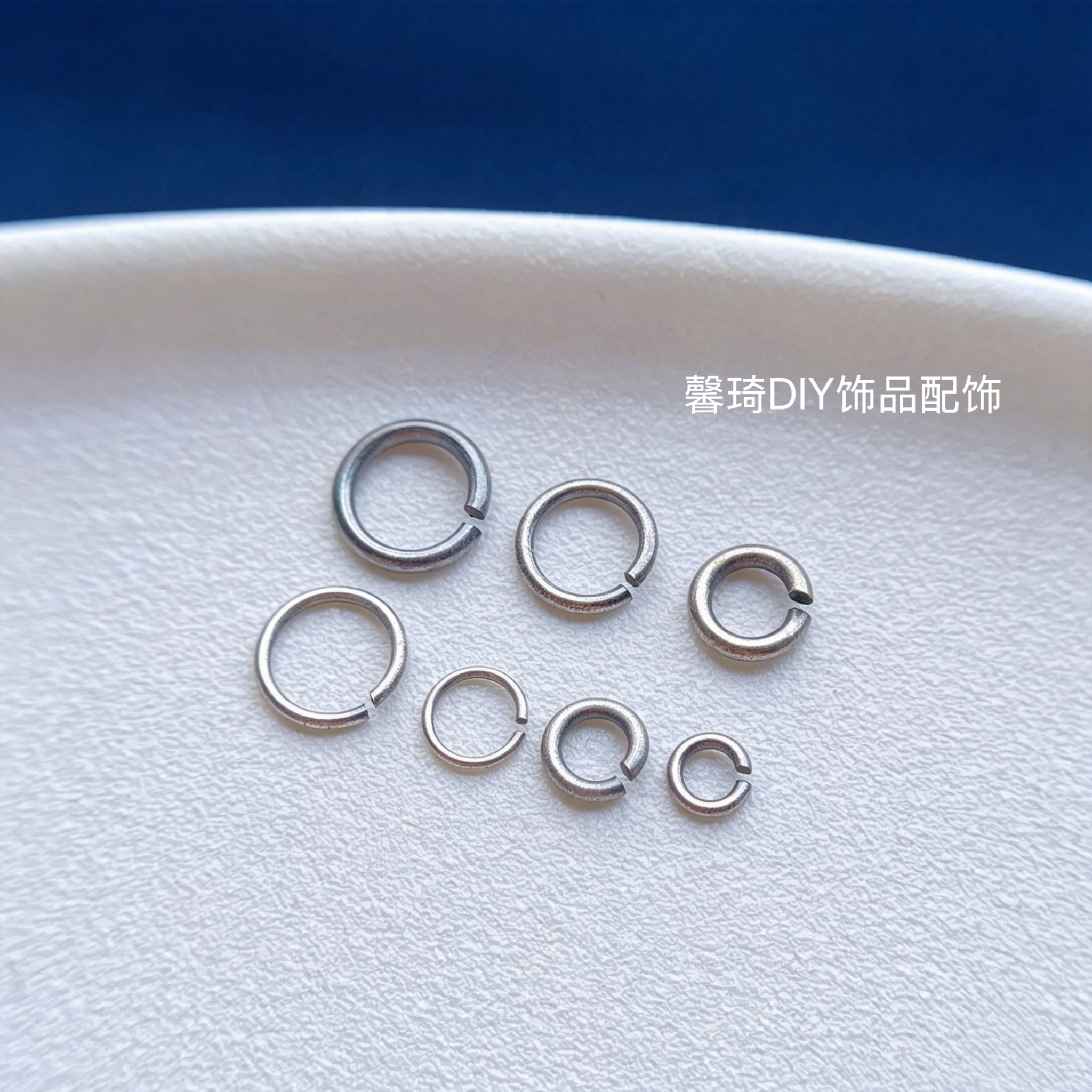 老银子配饰开口圈开口环银圈单圈双圈diy手工连接环圆环三七银饰