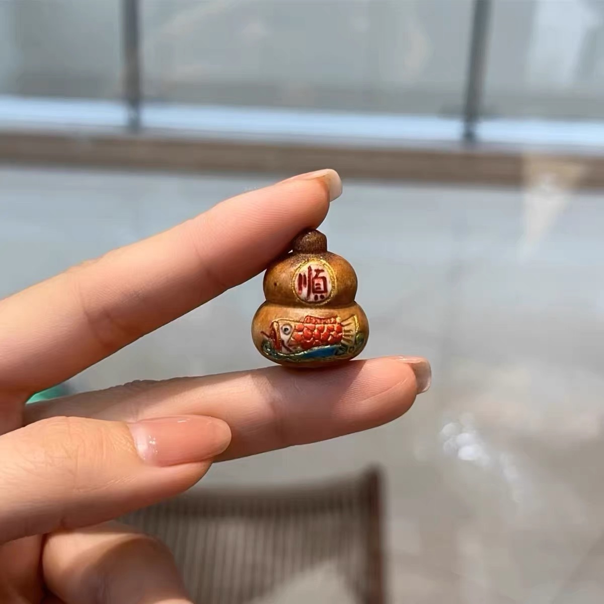 DIY鹿角根付红鲤鱼葫芦diy配件文玩佛珠手串时尚配饰隔珠串珠饰品