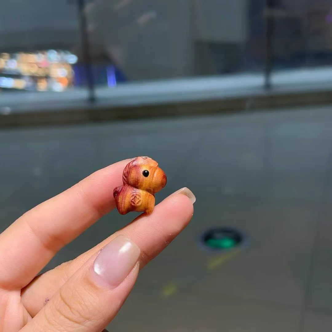 血柏木雕刻马上有钱可爱小马通孔配件隔珠手工串珠手链编绳挂件