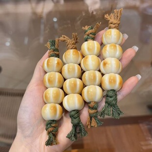 天然象牙果炭烤南瓜手持手捻文玩手把件搓搓乐