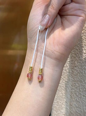 粉糯玛瑙弟子珠收尾束 手工diy配件手链串珠散珠佛珠文玩手串配饰