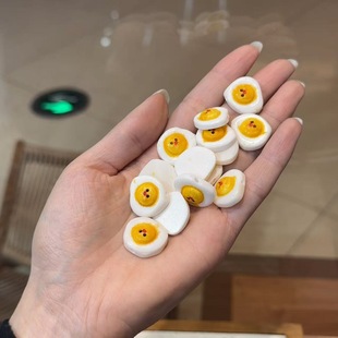 精工牛骨根付荷包蛋通孔配件编绳挂件文玩包挂饰品配饰隔珠