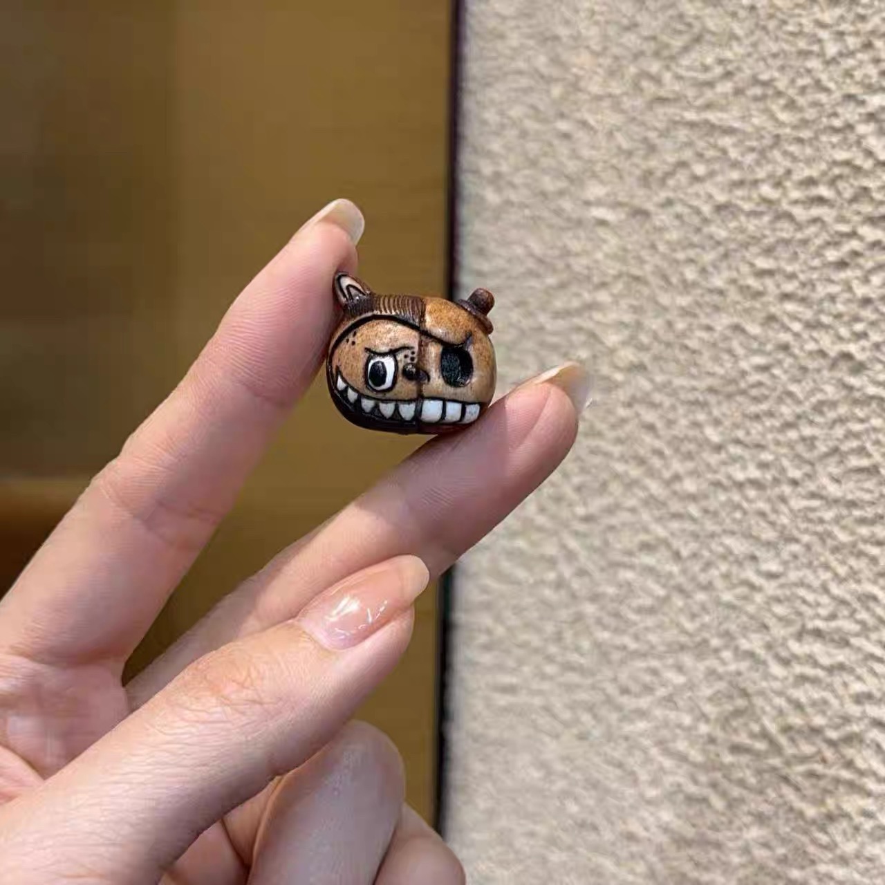 鹿角根付拉布布泡泡玛特塔库库文玩配饰雕刻手串diy配珠隔珠